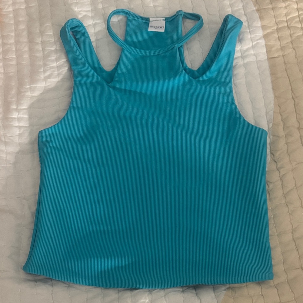 Teal Ribbed Tank Top